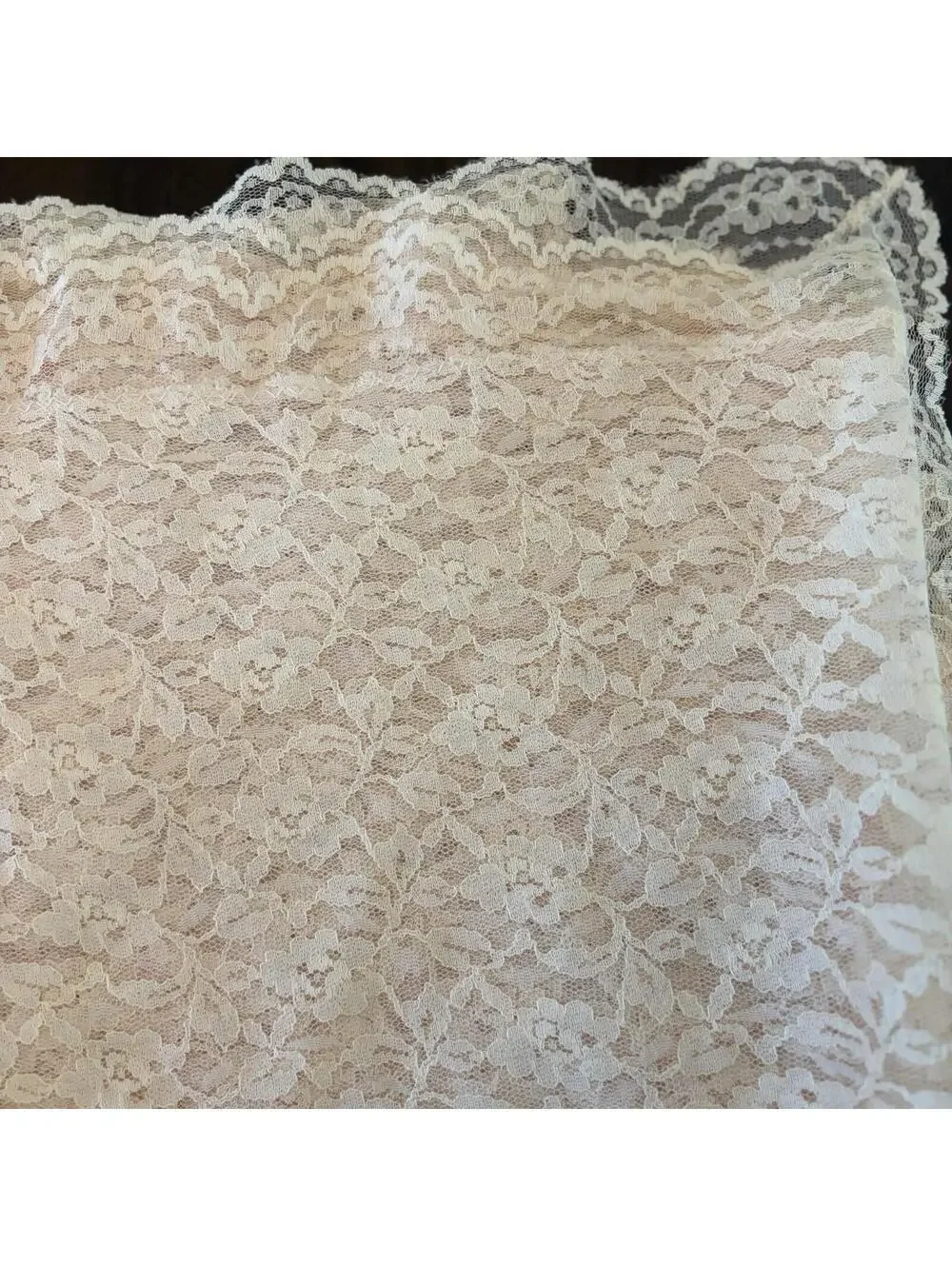 Blush Pink Floral Lace Tablecloth 50x100 Wedding Cottage Rectangular